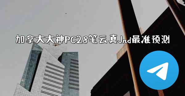 加拿大大神PC28笔云真Jnd最准预测