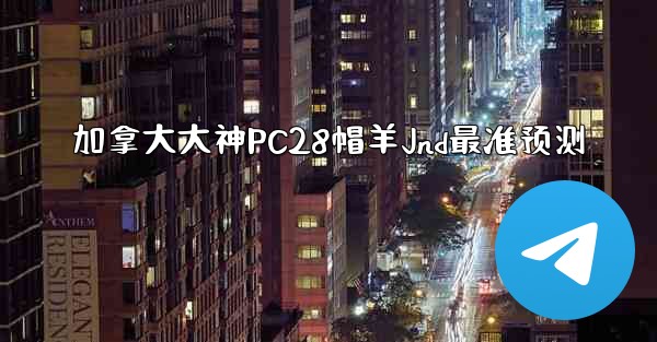 加拿大大神PC28帽羊Jnd最准预测