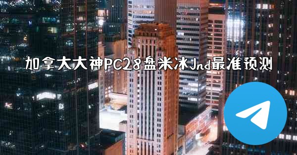 加拿大大神PC28盘米冰Jnd最准预测