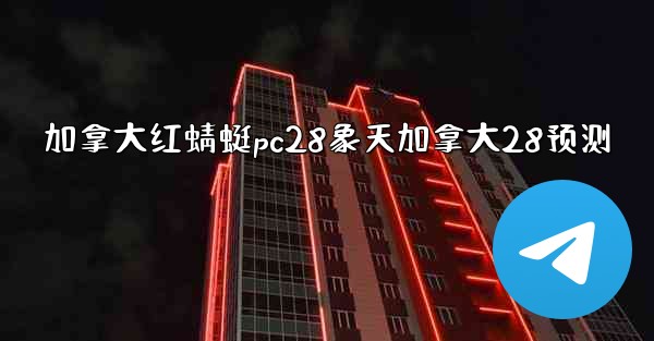 加拿大红蜻蜓pc28象天加拿大28预测